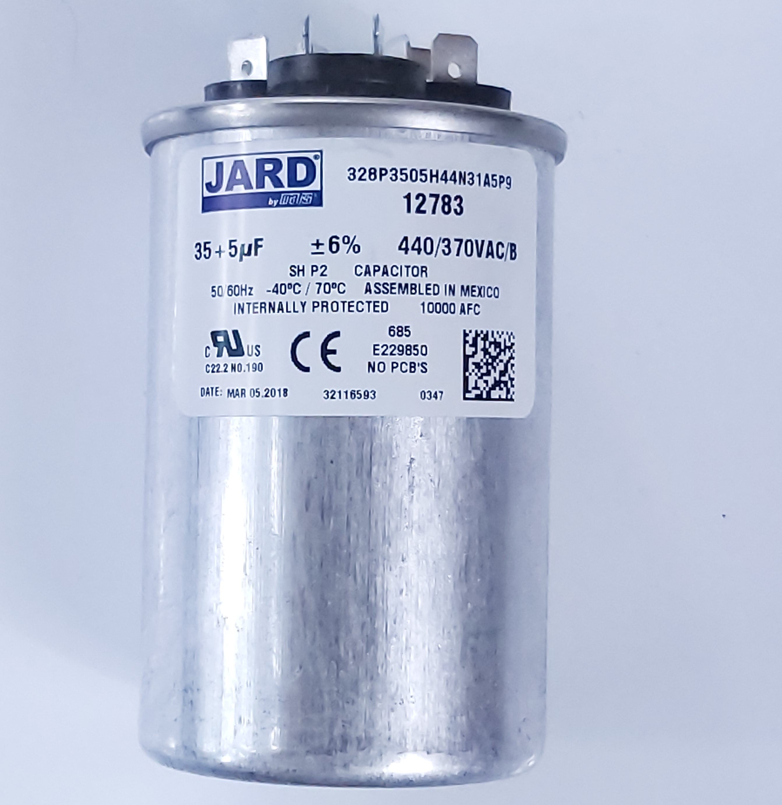 その他 jjhwm784 air conditioner capacitor 35/5 mfd 440v round